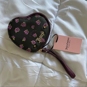 NWT Juicy Couture Black Floral Clutch/Mini Purse